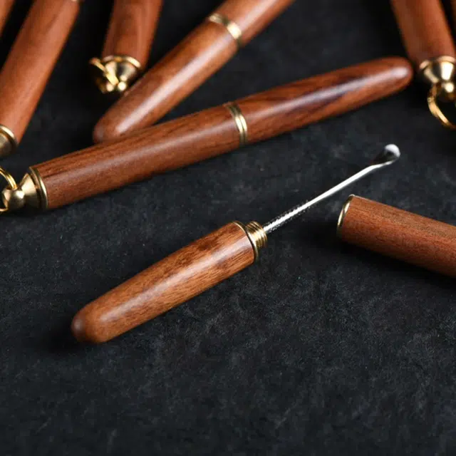 檀欣 新中式 便携掏耳扣耳神器挖耳朵工具清洁器老式 木作 掏耳勺 男女同款情侣款 花梨木 礼盒装