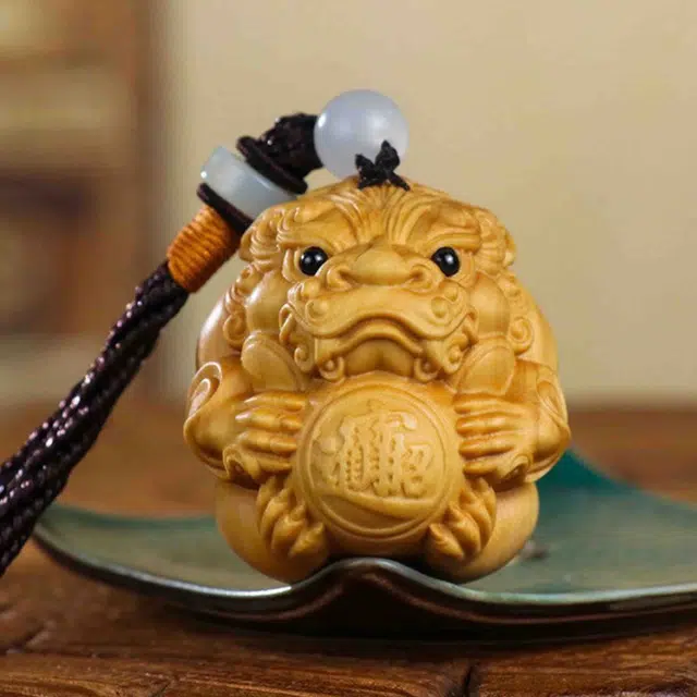 檀欣 新中式 原木雕刻貔貅有求必应招财转运文玩把玩工艺品挂件#好运 招财纳福 平安顺遂 崖柏 把件 男女同款情侣款