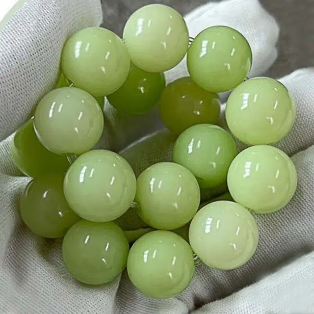 檀欣 绕指柔小青柠佛珠念珠盘玩手链转运珠#文艺现代风文玩民族风首饰招财平安 菩提根 手串 男女同款情侣款