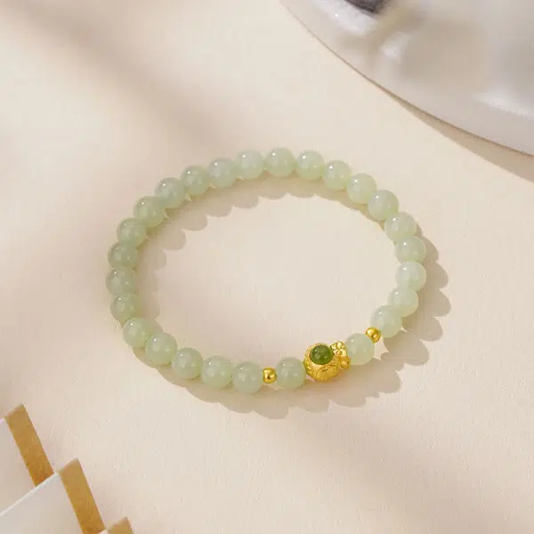 【一物一证】 金师傅 福袋纳福新中式国潮好运连连 和田玉 手串 男女同款情侣款 碧玉