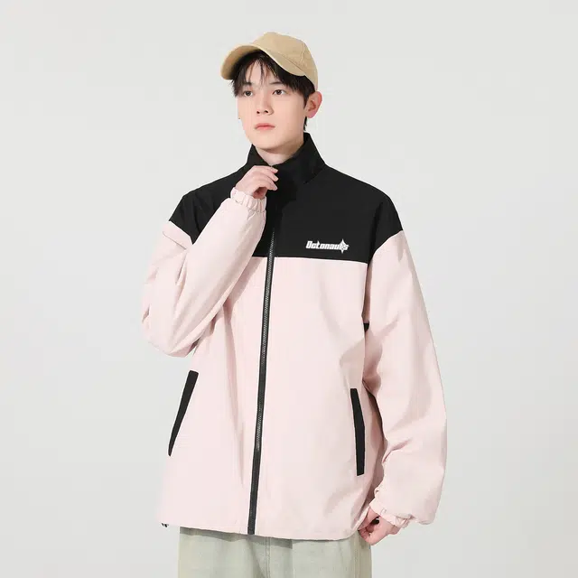 海底小纵队 美式复古高街创意品牌字母印花时尚教练工装日常通勤宽松休闲百搭夹克外套 男女同款