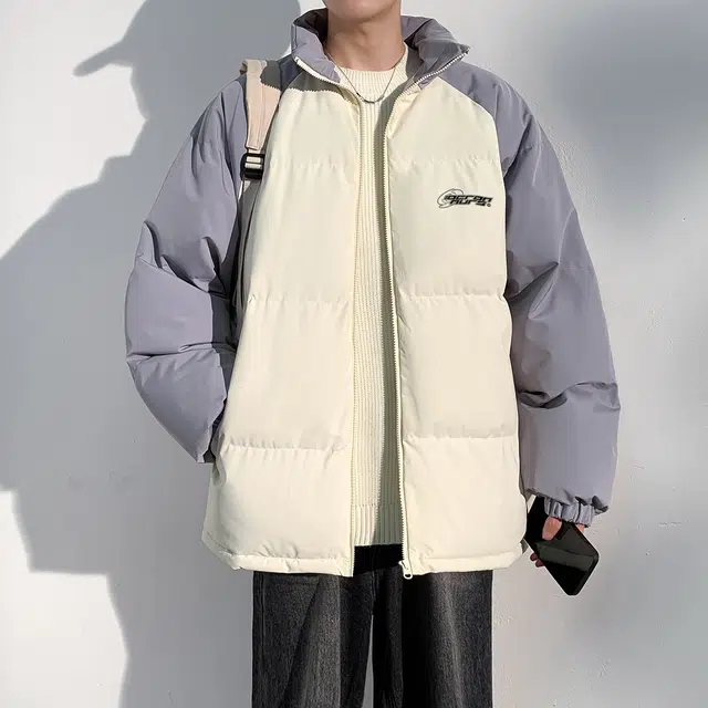 海底小纵队 美式休闲宽松厚款立领保暖棉服 男女同款