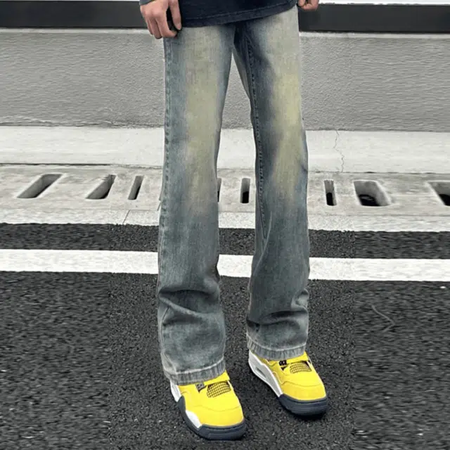 单爵 美式复古高街风多风格融合休闲百搭裤子牛仔裤 男女同款