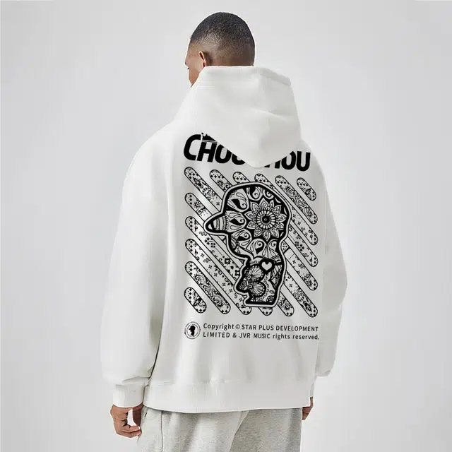 周同学 周杰伦 美式嘻哈复古街头腰果花字母宽松通勤百搭学院风休闲运动舒适亲肤纯色落肩套头连帽卫衣 男女同款