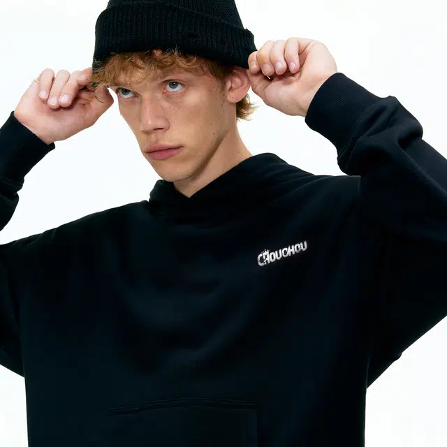 周同学 做旧复古印花图案潮流时尚宽松百搭休闲舒适连帽卫衣 男女同款