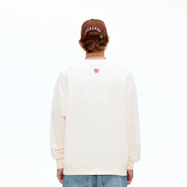 周同学 周杰伦 复古潮流纯棉重磅舒适保暖日复古机车印花简约百搭宽松休闲圆领套头卫衣 男女同款