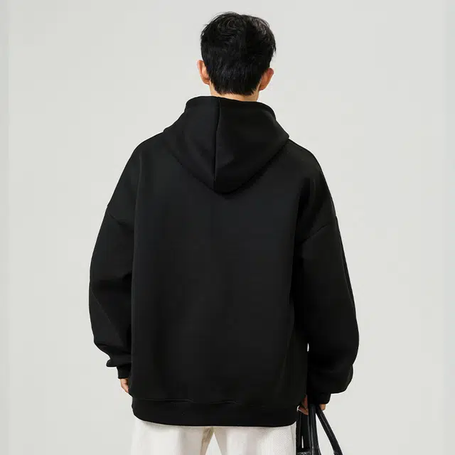 红蜻蜓 美式高街复古经典纯色基础纯棉重磅创意卡通图案印花宽松通勤百搭舒适亲肤透气休闲连帽套头卫衣 男女同款