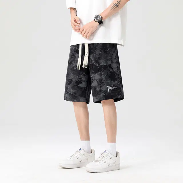 红蜻蜓 美式高街复古设计感百搭少年感时尚舒适五分休闲短裤 男女同款