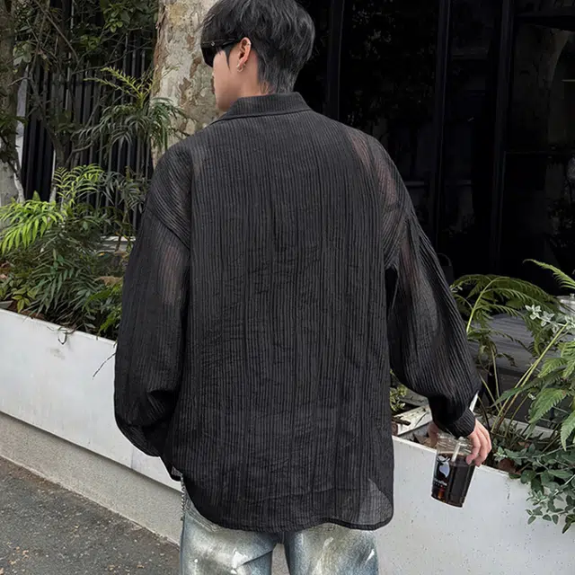 红蜻蜓 美式复古高街透气设计感经典舒适高级感宽松休闲百搭日常通勤潮流时尚简约直筒长袖衬衫 男女同款