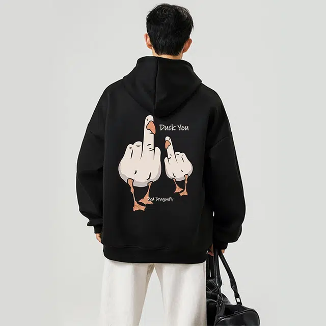 红蜻蜓 美式潮牌高街复古设计感卡通数字字母印花宽松百搭舒适防风保暖休闲棒球服外套卫衣 男女同款