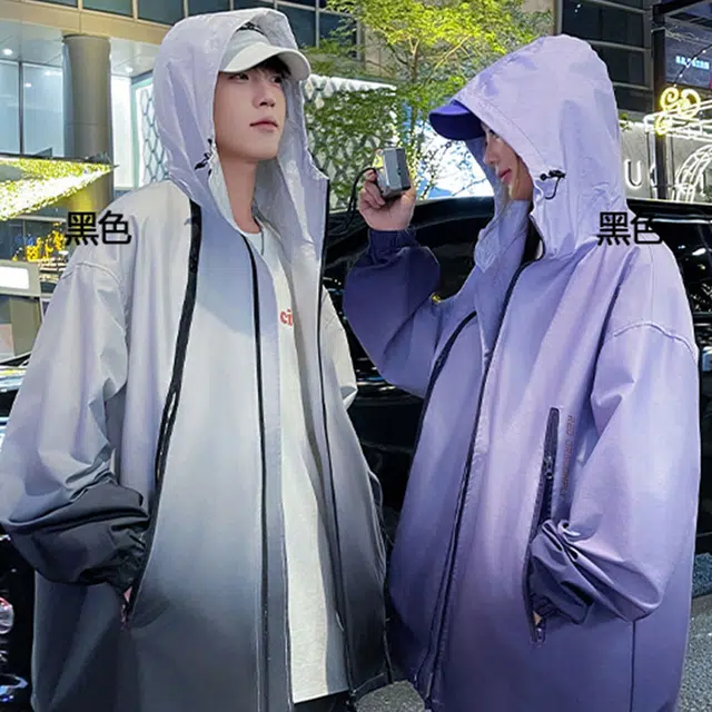 红蜻蜓 美式高街渐变潮牌复古数字字母印花宽松百搭舒适防风保暖休闲棒球服连帽外套夹克 男女同款