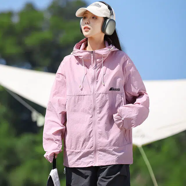 红蜻蜓 美式高街复古慵懒风纯色高级感户外跑步运动 透气防晒服 男女同款
