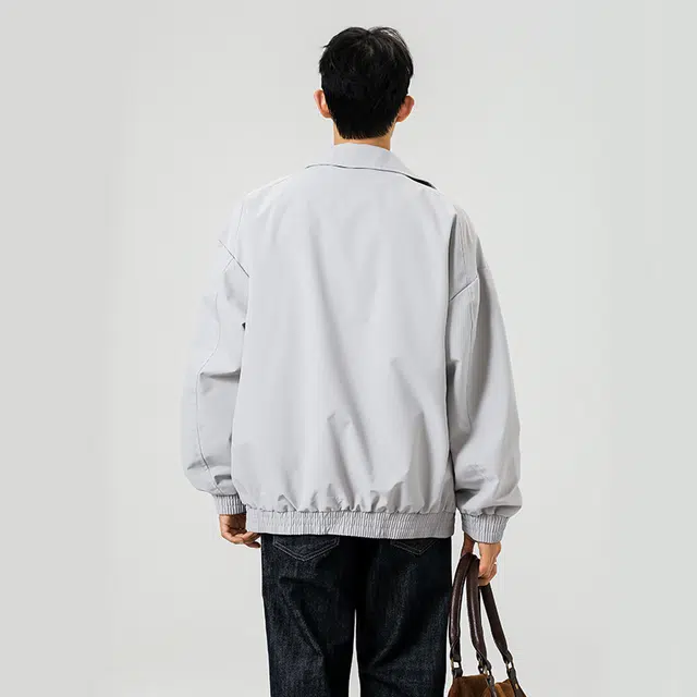 红蜻蜓 美式高街潮牌复古数字字母宽松百搭舒适防风保暖休闲翻领外套夹克 男女同款