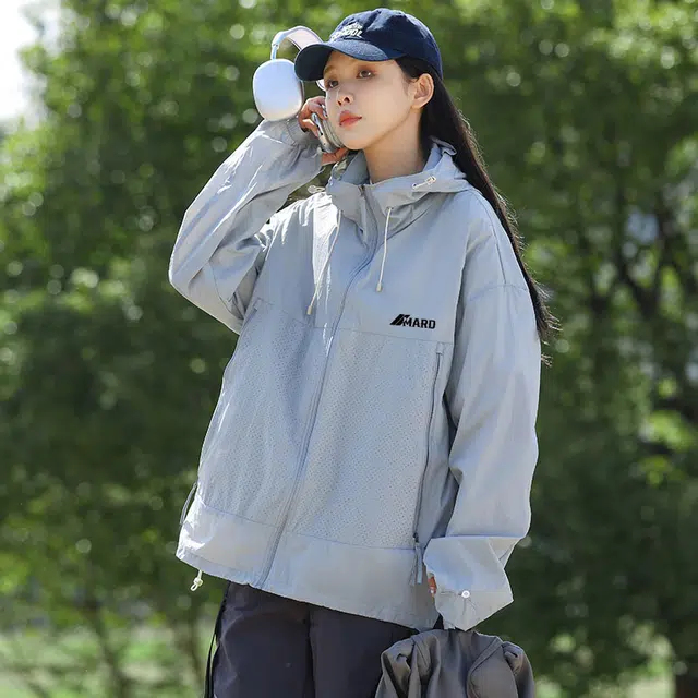 红蜻蜓 美式高街复古慵懒风纯色高级感户外跑步运动 透气防晒服 男女同款