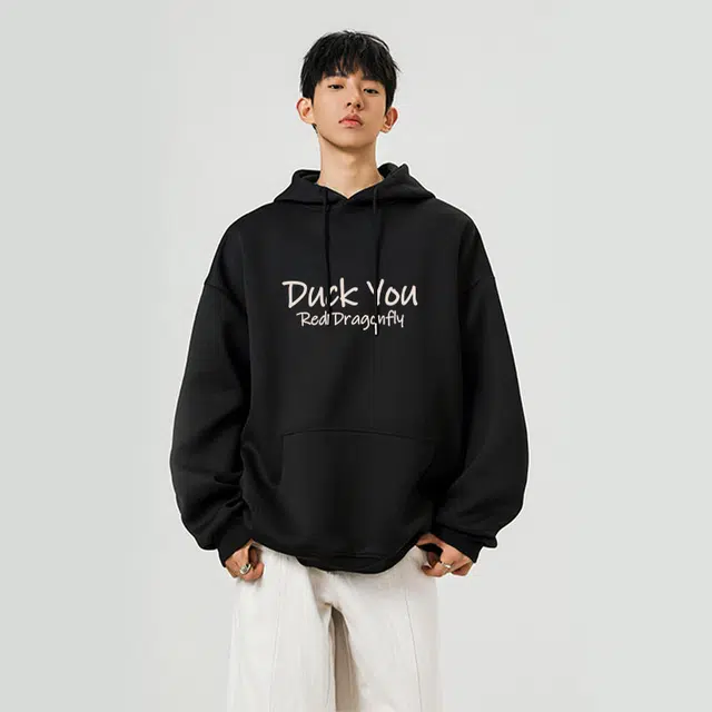 红蜻蜓 美式潮牌高街复古设计感卡通数字字母印花宽松百搭舒适防风保暖休闲棒球服外套卫衣 男女同款