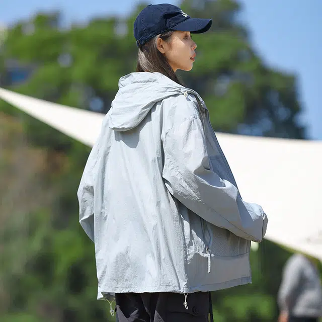 红蜻蜓 美式高街复古慵懒风纯色高级感户外跑步运动 透气防晒服 男女同款
