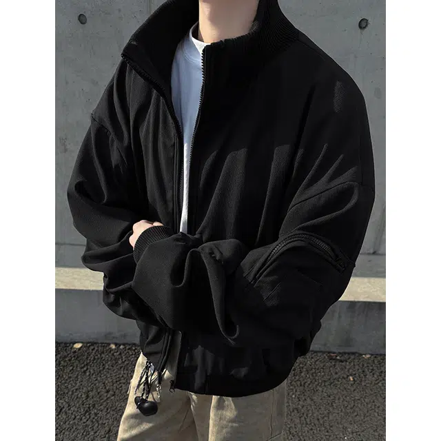 红蜻蜓 美式高街基础款高级感潮流简约立领夹克外套 男女同款