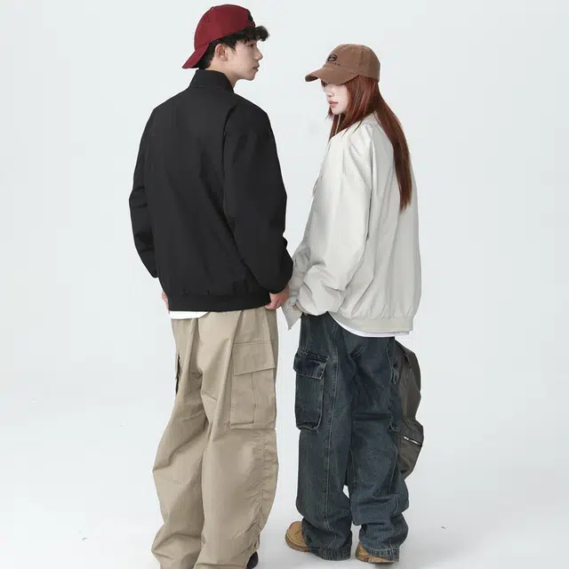红蜻蜓 美式复古潮牌设计感字母休闲舒适简约百搭外套夹克 男女同款