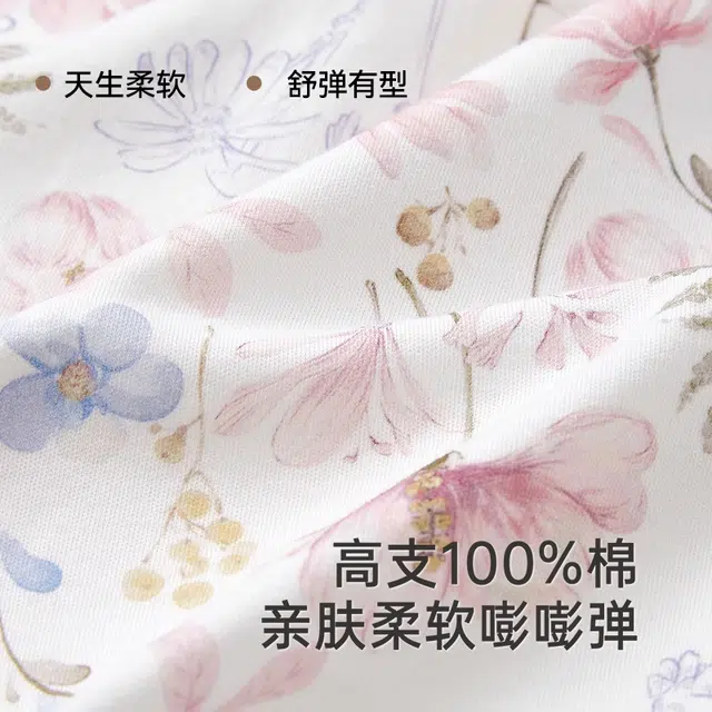 英氏连衣裙 纯棉碎花长袖刺绣甜美 女款