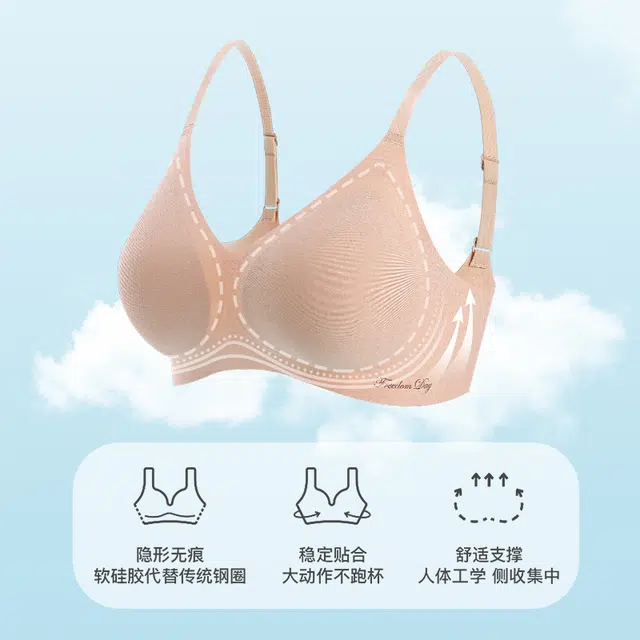 俞兆林 无钢圈不跑杯上托无痕聚拢防下垂收副乳薄款文胸 女款 组合装