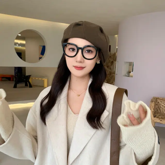 啄木鸟 四用设计美拉德日系褶皱八角帽大头围显脸小云朵帽文艺画家帽报童帽前进鸭舌帽 聚酯纤维 贝雷帽 女款