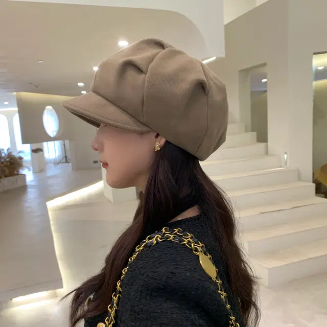 啄木鸟 四用设计美拉德日系褶皱八角帽大头围显脸小云朵帽文艺画家帽报童帽前进鸭舌帽 聚酯纤维 贝雷帽 女款