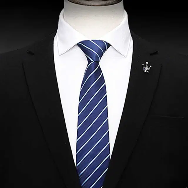 啄木鸟 拉链款免手打黑色结婚新郎正装商务通勤 聚酯纤维 领带 男款