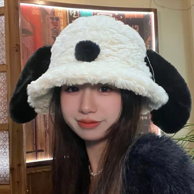啄木鸟 长耳朵可爱小狗渔夫帽秋冬季加厚保暖毛绒帽子防寒大檐显脸小韩系百搭盆帽时尚创意水桶帽  聚酯纤维 渔夫帽 男女同款情侣款