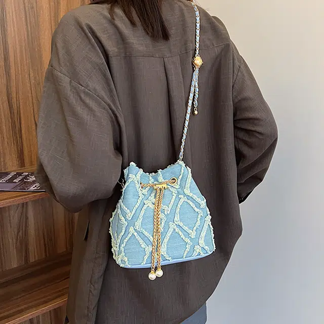 菲姿卓尔 小众设计时尚 布 单肩包 女款 粉色/米白色/深蓝色/浅蓝色