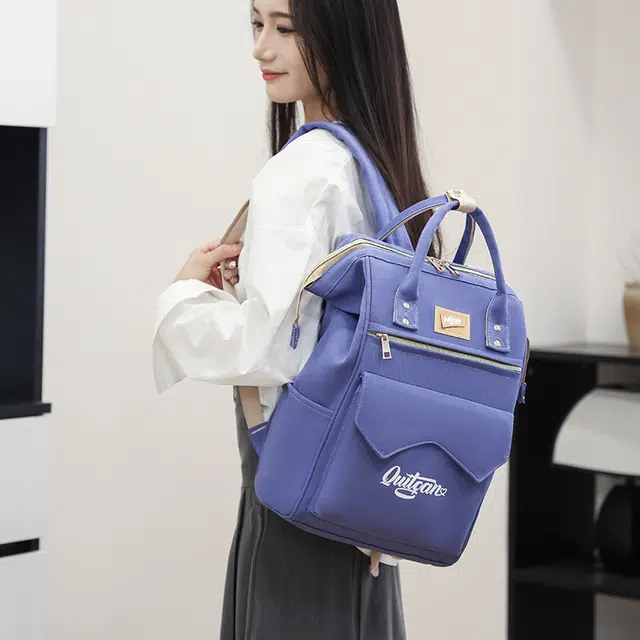 菲姿卓尔 多功能时尚简约百搭便携 牛津布 双肩包 女款 卡其色/黑色/粉红色/蓝色