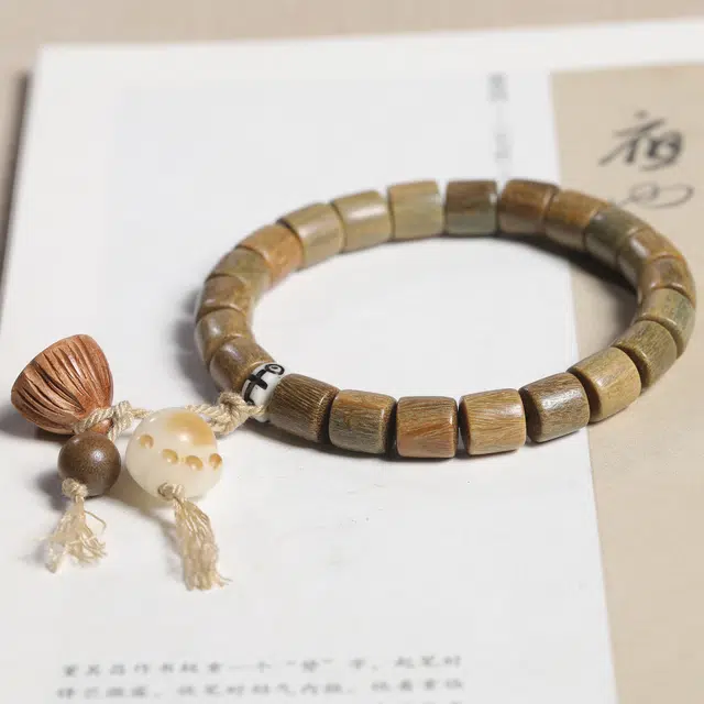 灵晔 国潮新中式国风开运招财纳福猫爪转运随手盘玩佛珠步步高升公考上岸小众设计高级轻奢#好运 檀木 手串 男女同款情侣款