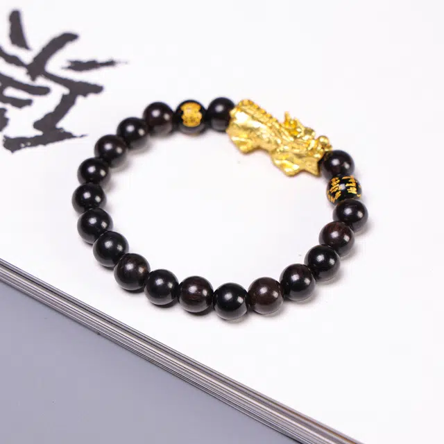 灵晔 新中式国潮文玩盘玩简约高级感好运莲莲诸事顺利平安顺遂招财纳福考试考公考研上岸 黑檀 手串 男女同款情侣款