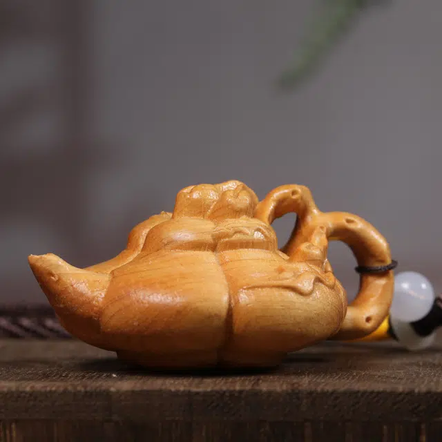 灵晔 国潮新中式麻将把把壶文玩茶桌高级轻奢感满满随身盘玩平安喜乐诸事顺遂雕刻上岸好运 崖柏 把件 男女同款情侣款