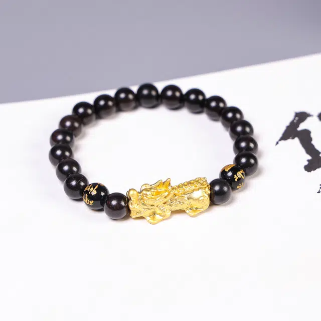 灵晔 新中式国潮文玩盘玩简约高级感好运莲莲诸事顺利平安顺遂招财纳福考试考公考研上岸 黑檀 手串 男女同款情侣款