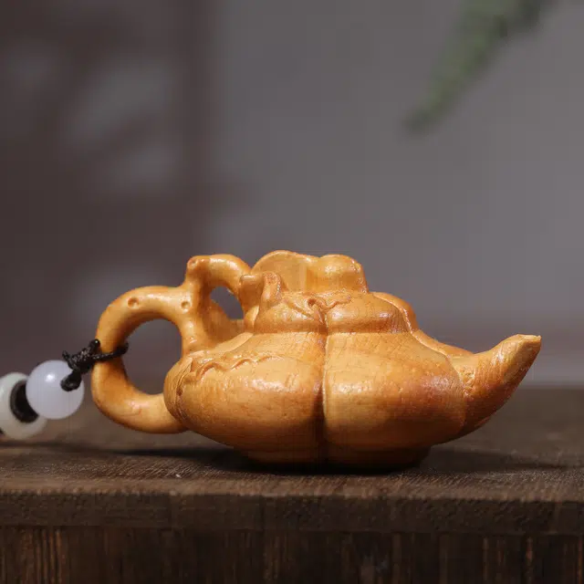 灵晔 国潮新中式麻将把把壶文玩茶桌高级轻奢感满满随身盘玩平安喜乐诸事顺遂雕刻上岸好运 崖柏 把件 男女同款情侣款