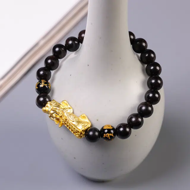 灵晔 新中式国潮文玩盘玩简约高级感好运莲莲诸事顺利平安顺遂招财纳福考试考公考研上岸 黑檀 手串 男女同款情侣款
