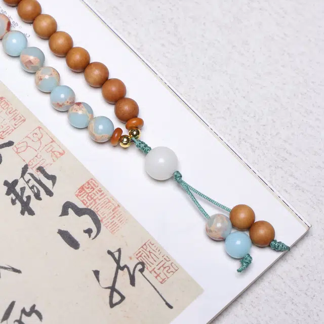灵晔 国潮文玩创意潮流百搭轻奢吉祥如意招财进宝转运珠复古文艺风盘玩念珠#好运 檀木 手串 男女同款情侣款