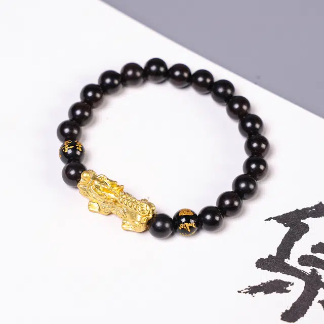 灵晔 新中式国潮文玩盘玩简约高级感好运莲莲诸事顺利平安顺遂招财纳福考试考公考研上岸 黑檀 手串 男女同款情侣款