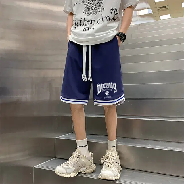 啄木鸟 嘻哈字母印花设计五分裤宽松潮流百搭篮球裤运动健身速干吸汗休闲短裤 男女同款