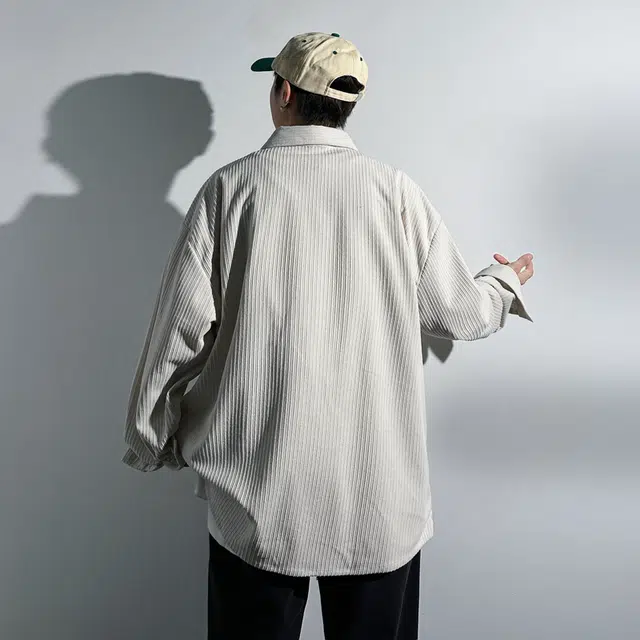 啄木鸟 美式复古外套纯色重磅宽松垂坠感休闲古巴领休闲长袖衬衫 男女同款