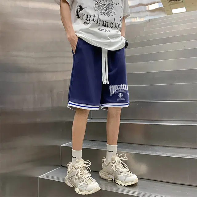 啄木鸟 嘻哈字母印花设计五分裤宽松潮流百搭篮球裤运动健身速干吸汗休闲短裤 男女同款