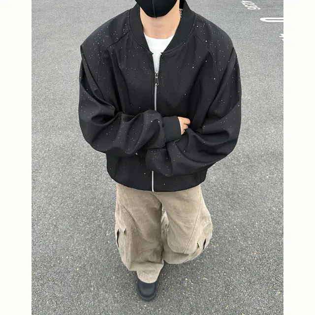 帝狼牛 美式复古学院风纯色字母印花宽松百搭户外运动通勤长袖飞行服夹克 男女同款