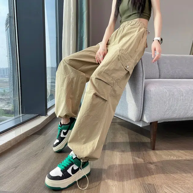 帝狼牛 韩版复古多穿法速干透气舒适显瘦运动裤休闲裤 女款