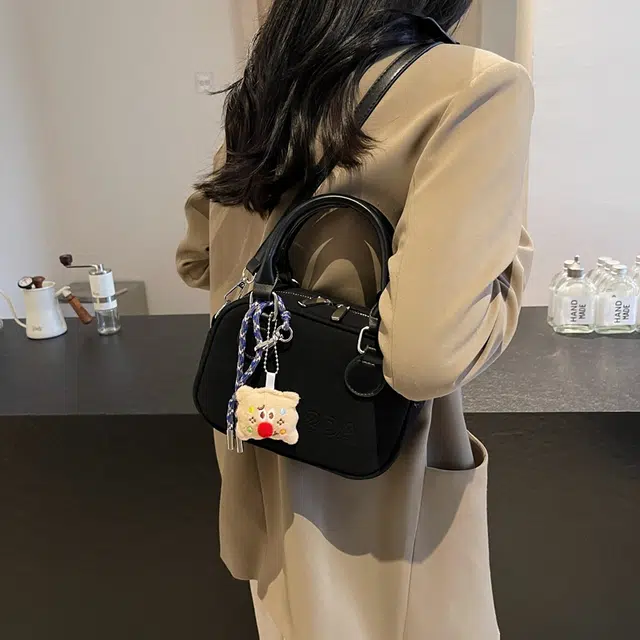 捷朗仕 复古秋冬百搭上班 皮绒 手提斜挎包 小号 女款 多色