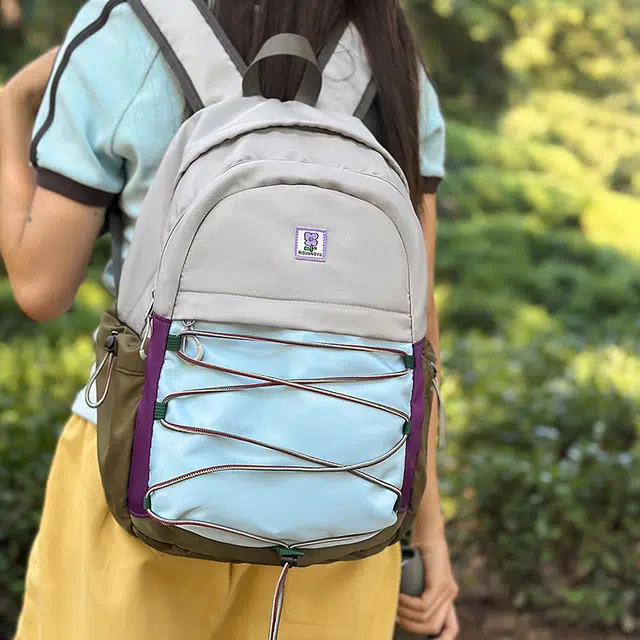 捷朗仕 时尚百搭 尼龙 双肩包 女款 黄色/蓝色