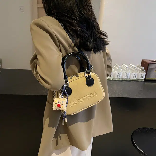 捷朗仕 复古秋冬百搭上班 皮绒 手提斜挎包 小号 女款 多色