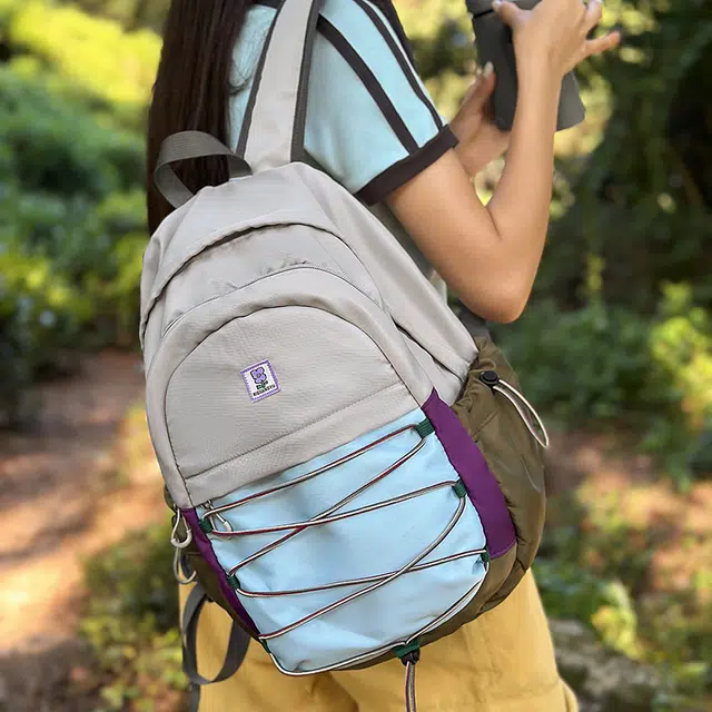 捷朗仕 时尚百搭 尼龙 双肩包 女款 黄色/蓝色