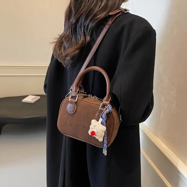 捷朗仕 复古秋冬百搭上班 皮绒 手提斜挎包 小号 女款 多色