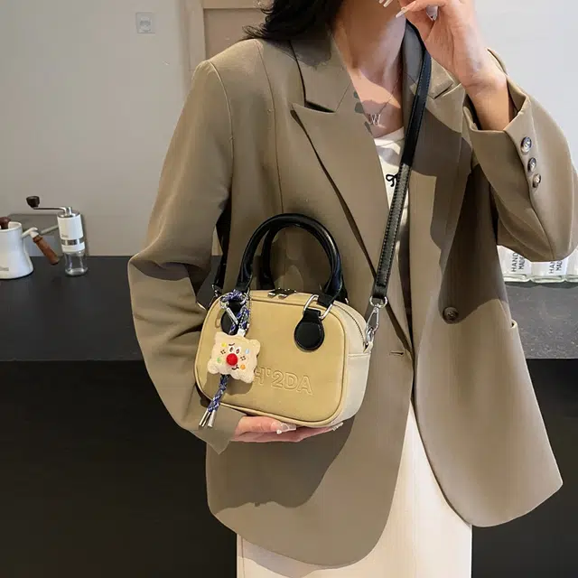 捷朗仕 复古秋冬百搭上班 皮绒 手提斜挎包 小号 女款 多色