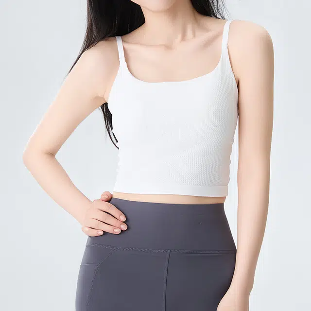 美力城 纯色无痕可外穿修身美背运动背心 女款